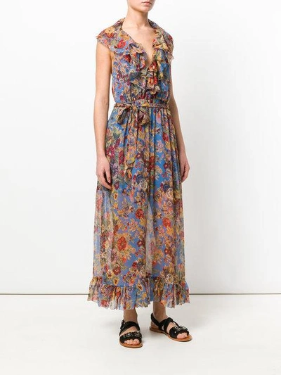 Shop Zimmermann Long Floral Print Jumpsuit - Multicolour