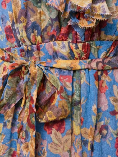Shop Zimmermann Long Floral Print Jumpsuit - Multicolour