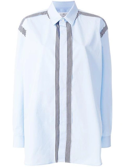 Shop Maison Margiela Striped Panel Shirt