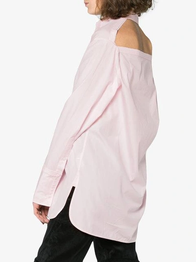Shop Helmut Lang Classic Cutout Back Poplin Shirt In Pink