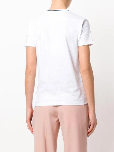 Shop Miu Miu Flamingo Embroidered T-shirt In White