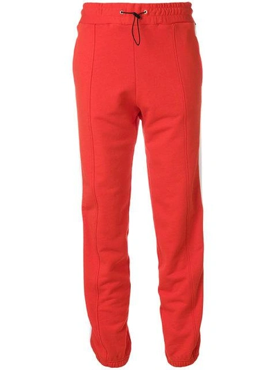 Shop Msgm Side Stripe Track Pants In Red