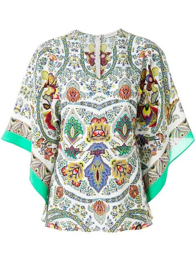 Shop Etro Printed Floaty Blouse In Multicolour