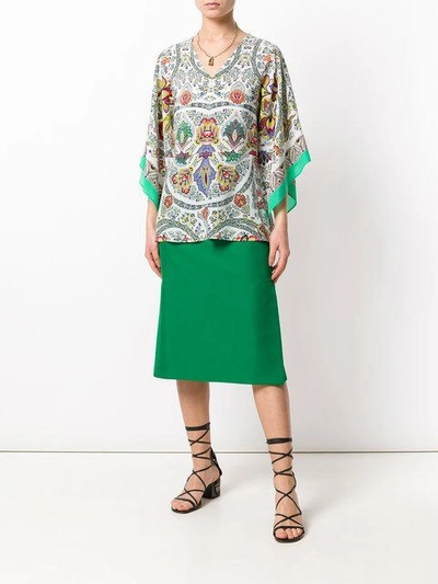 Shop Etro Printed Floaty Blouse In Multicolour