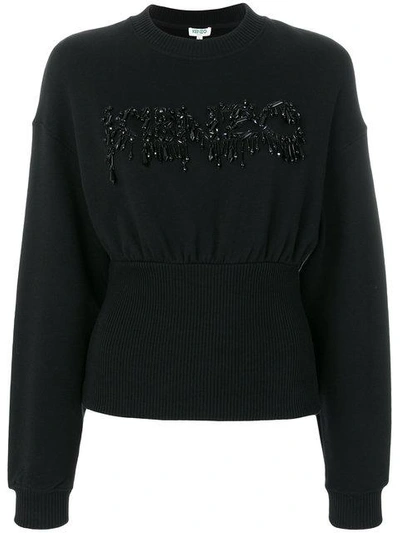 Shop Kenzo Beaded Logo Sweatshirt - Black