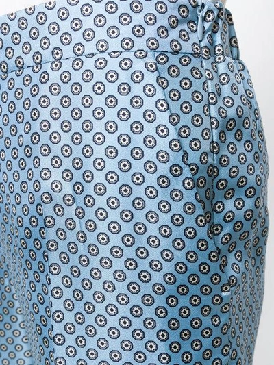 Shop Alberto Biani Floral Print Cropped Trousers - Blue