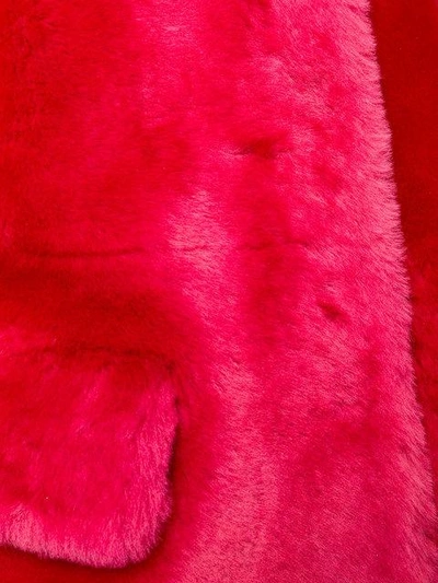 Shop Desa Fur Cropped Sleeve Jacket In Pink
