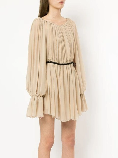 Shop Mugler 'georgette' Kleid In Neutrals