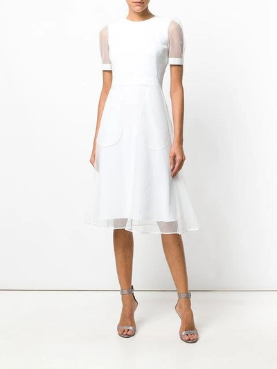 Shop Givenchy Organza Overlay Flared Dress