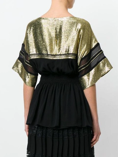 Shop Chloé Metallic Sequinned Sailor Blouse