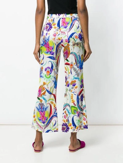 Shop Etro Mixed Floral Cropped Trousers