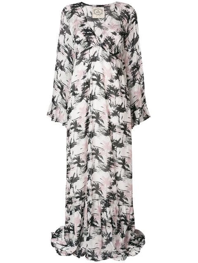 Shop Pink Memories Palm Tree-print Maxi Dress - Nude & Neutrals