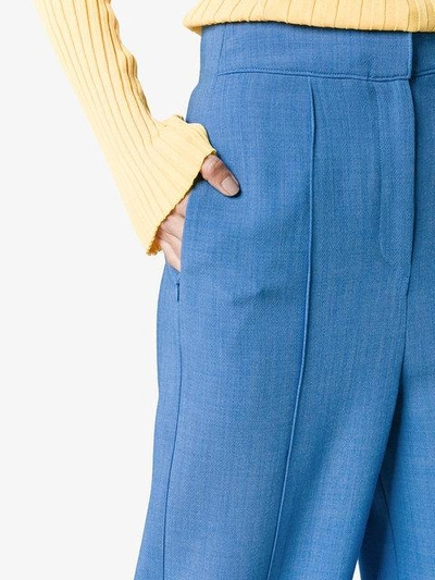 Shop Roksanda High Waisted Tailored Trousers In Blue