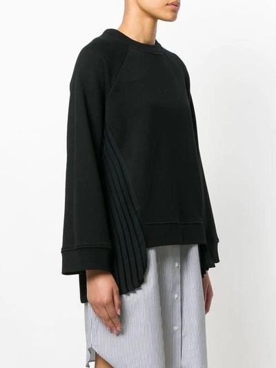 Shop Mm6 Maison Margiela Side-pleat Sweater - Black