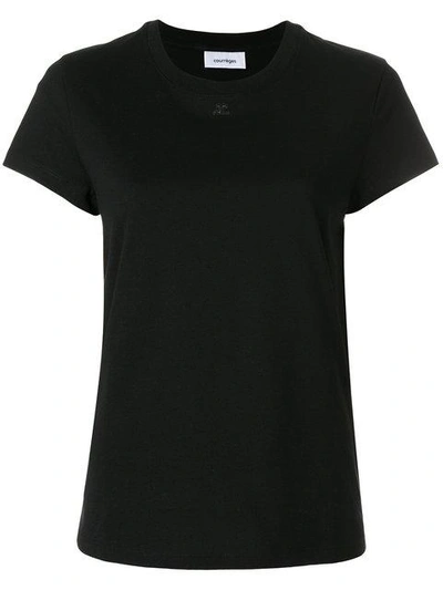 Shop Courrèges Rear Logo T-shirt - Black