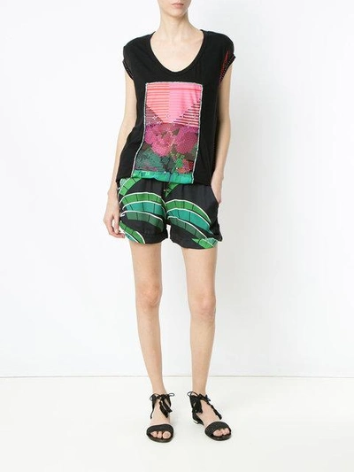 Amir Slama Panels Beaded Blouse In Black