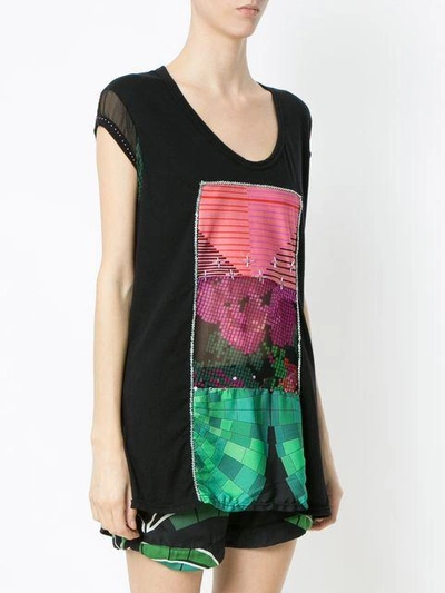 Amir Slama Panels Beaded Blouse In Black