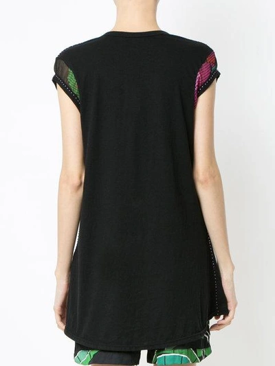 Shop Amir Slama Panels Beaded Blouse In Black