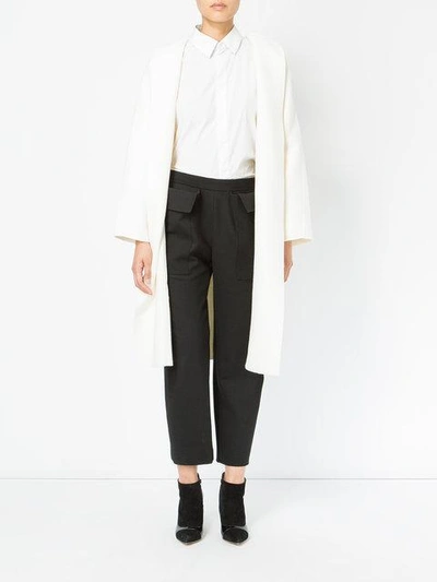 Shop Maison Rabih Kayrouz Trousers With Exaggerated Pockets - Black