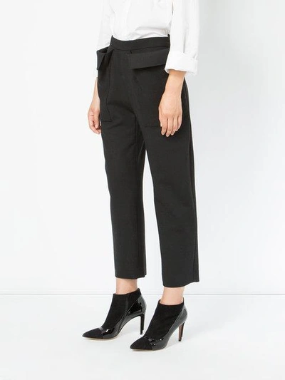 Shop Maison Rabih Kayrouz Trousers With Exaggerated Pockets - Black