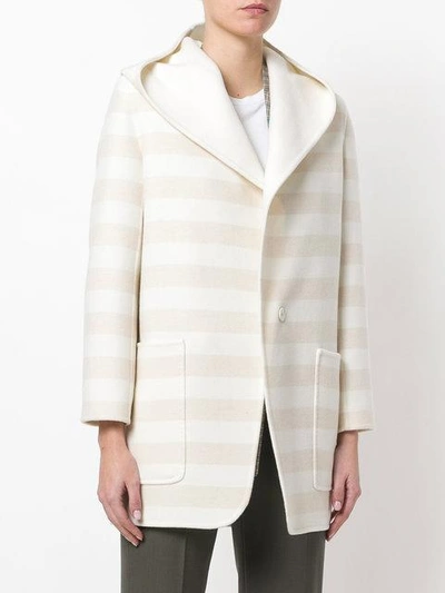 Shop Max Mara Striped Hooded Cardi-coat