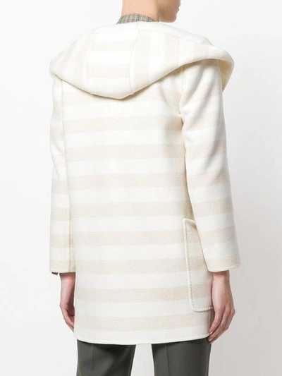 Shop Max Mara Striped Hooded Cardi-coat