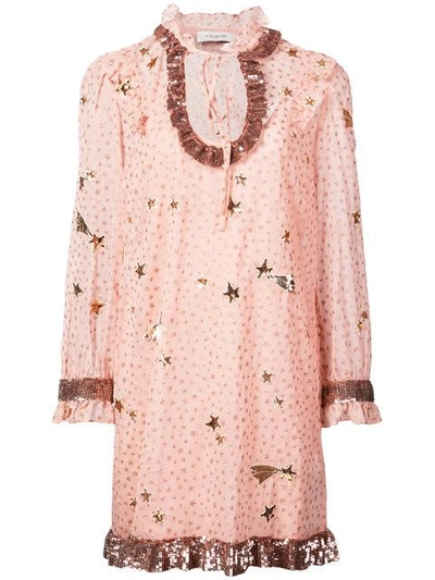 Shop Coach Outerspace Print Dress In Pink