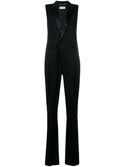 Shop Saint Laurent Tailored Fitted Jumpsuit In Black