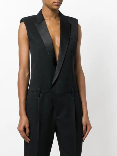Shop Saint Laurent Tailored Fitted Jumpsuit In Black