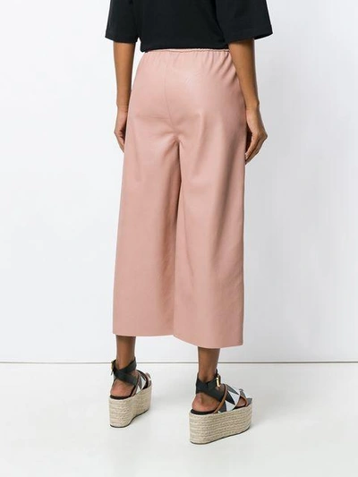 Shop Stella Mccartney Elasticated Waist Cropped Trousers - Pink & Purple