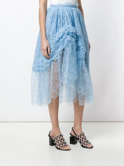 Shop Ermanno Scervino Gathered Tulle Midi Skirt - Blue