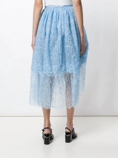 Shop Ermanno Scervino Gathered Tulle Midi Skirt - Blue