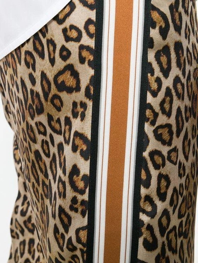 Shop Alberto Biani Leopard Print Cropped Trousers In Brown