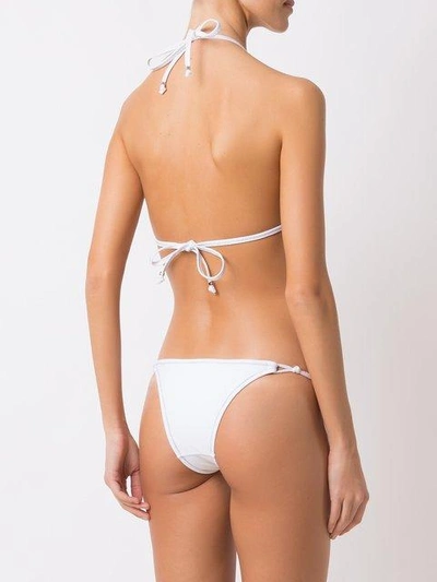 Shop Amir Slama Fringed Bikini Set In White