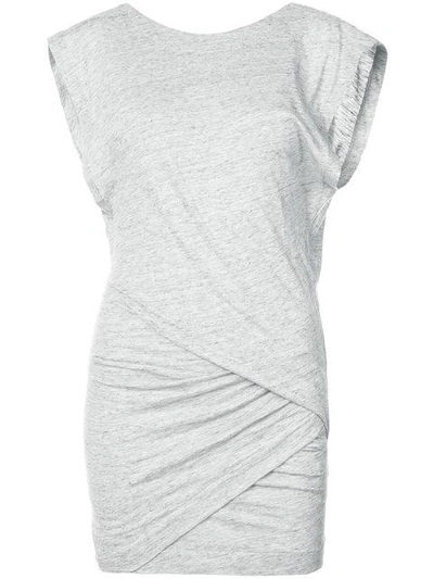 Shop Iro Wrap Style Front Fitted Dress In Grey