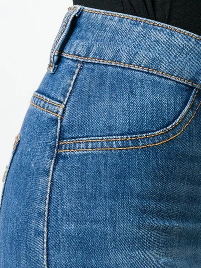 faded distressed detail flared jeans