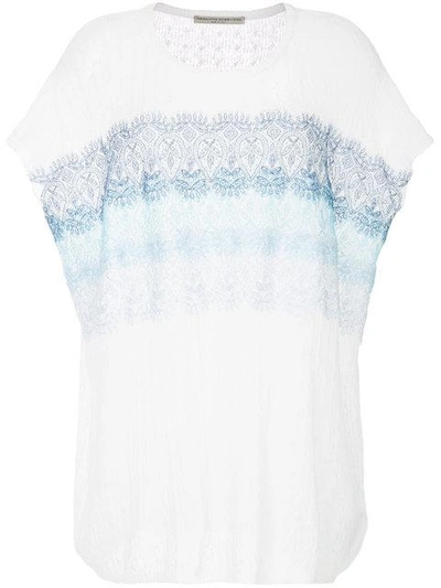 Shop Ermanno Ermanno Lace Inserts T-shirt - White