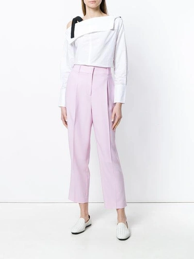 Shop Bottega Veneta Dragee Wool Pant In Pink