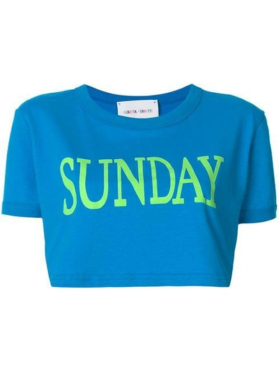 Shop Alberta Ferretti Sunday Cropped T In Blue