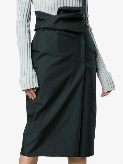Shop Ambush High Waisted Midi Skirt In Black