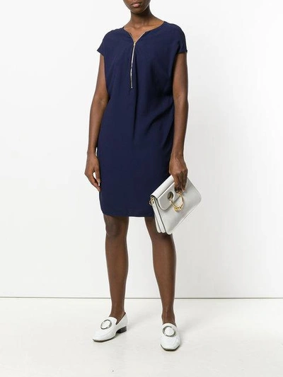 Shop Lanvin Zip Front Dress - Blue