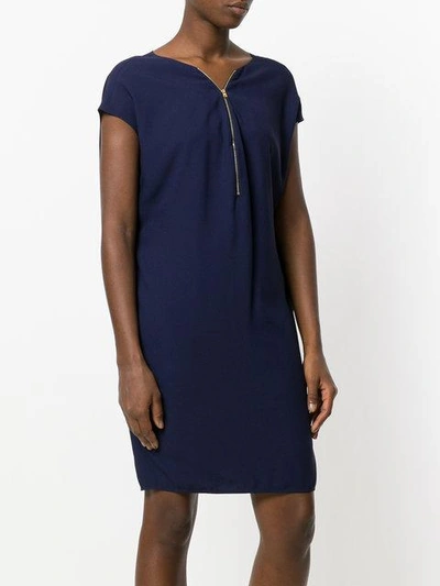 Shop Lanvin Zip Front Dress - Blue