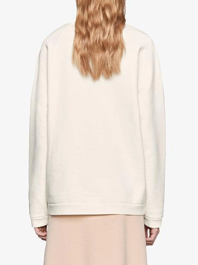 Shop Gucci Cities Print Sweatshirt In White