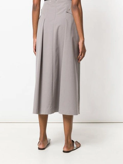 Shop Lorena Antoniazzi Pleated Midi Skirt In Grey