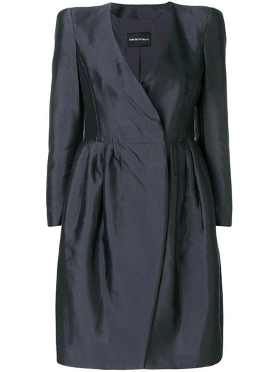 Shop Emporio Armani Structured Mini Dress - Grey