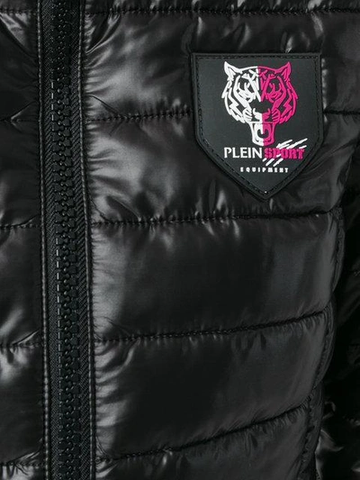 Shop Plein Sport Fitted Quilted Jacket In Black