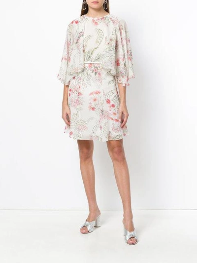 Shop Giambattista Valli Floral Print Dress In White