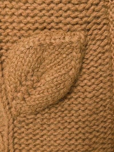 Shop N°21 V-neck Leaf Knit Cardigan In Brown