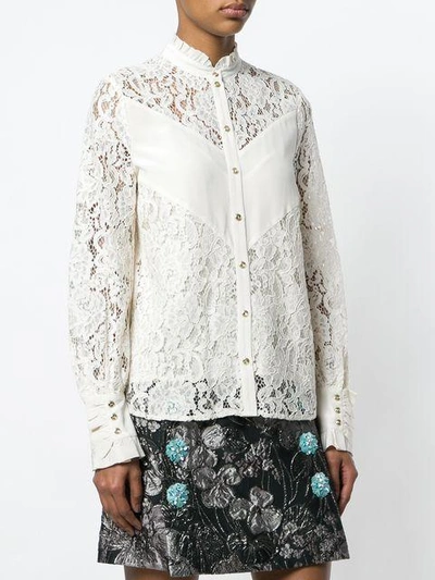 Shop Baum Und Pferdgarten Sheer Lace Blouse - Neutrals