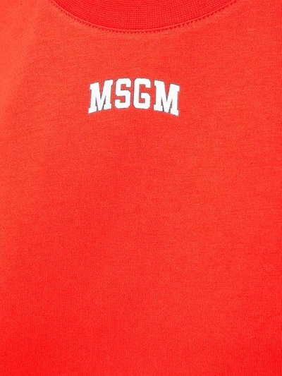Shop Msgm Oversized Logo T-shirt In Red